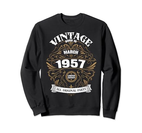Consigue ahora Cumpleaños Nacido en marzo 1957 Piezas originales Vintage Marzo Cumpleaños Sudadera Ofertas 2024 | regaloscumple.com