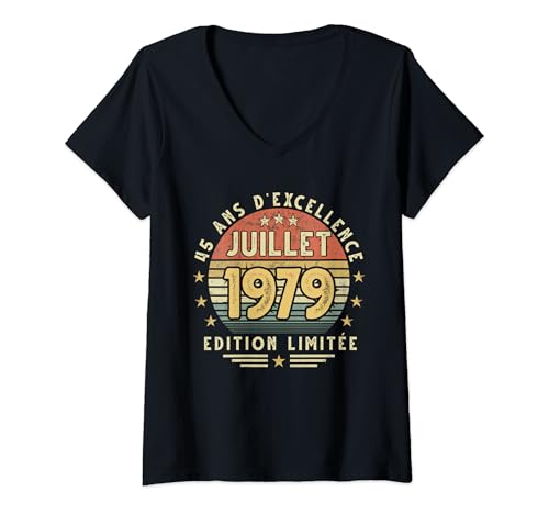 Consigue Catálogo ahora Mujer Julio 1979 Regalo Cumpleaños Julio 1979 45 años Hombre Camiseta Cuello V Top Precio 2024 | regaloscumple.com