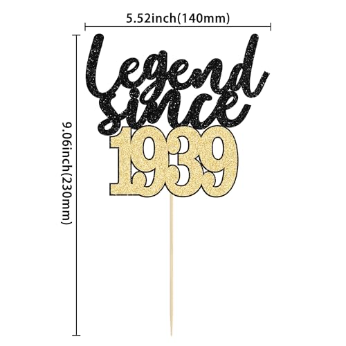 Top Precios Gyufise 1 pieza de decoración para tartas leyenda desde 1938 con purpurina 85 cumpleaños, boda, aniversario, fiesta, suministros