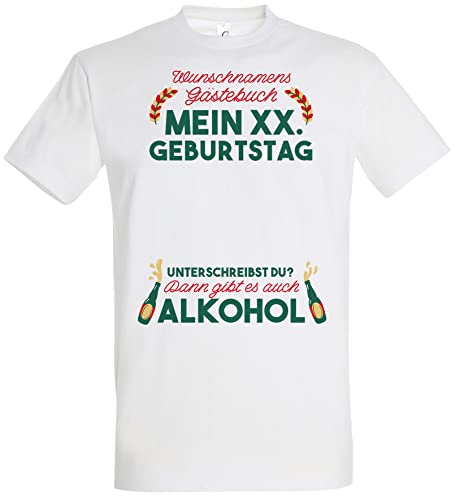 Comprar Libro Cumpleaños visitas personalizable camiseta lista invitados para firmar el nombre libro visitas personalizado cumpleaños XX. Blanco M Rebajas 2025 | regaloscumple.com