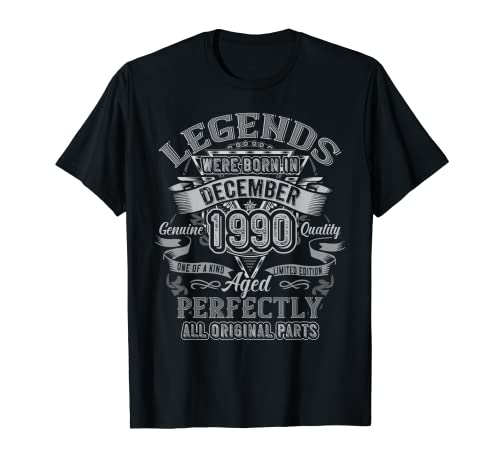 Consigue ahora BlackFriday Vintage Legend Were Born In Diciembre 1990 Regalo 30 cumpleaños Camiseta Top Precio 2024 | regaloscumple.com