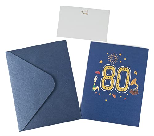 Oferta Flash Cumpleaños,Tarjetas 80 Años,Tarjetas Aniversario con Sobres,Adecuadas Cumpleaños,Bodas,Amistades e Inducciones