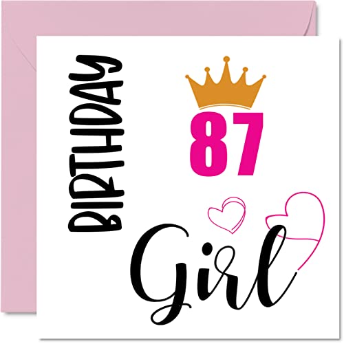 Consigue ahora Stuff4 Tarjeta cumpleaños 87 para mujeres tarjetas cumpleaños para mujer 87 BlackFriday años gran abuela niñera madrastra tía 145 mm x 145 mm ochenta y siete ochenta y séptimo cumpleaños Rebajas 2024 | regaloscumple.com