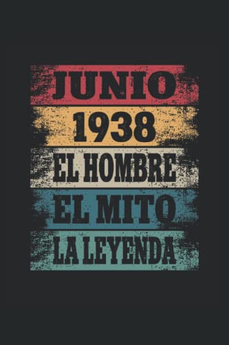 Consigue ahora Junio 1938 - El Hombre - El Mito - La Leyenda: Regalos Cumpleaños Originales para Hombre Papá Abuelo Hermano - Diario Cuaderno De Notas Apuntes O Agenda Rebajas 2024 | regaloscumple.com