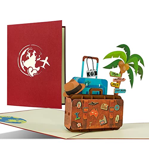 Comprar Vale viaje tarjeta cupón con maletín 3D desplegable para vacaciones Hermosa Promoción idea regalo para un viaje mundial crucero hotel I C28 Ofertas 2025 | regaloscumple.com