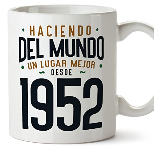 Consigue ahora MUGFFINS Tazas 1952 Cumpleaños - En Español - Haciendo Promoción del Mundo un Lugar Mejor - 11 oz / 330 ml - Regalo original y divertido Ofertas 2024 | regaloscumple.com