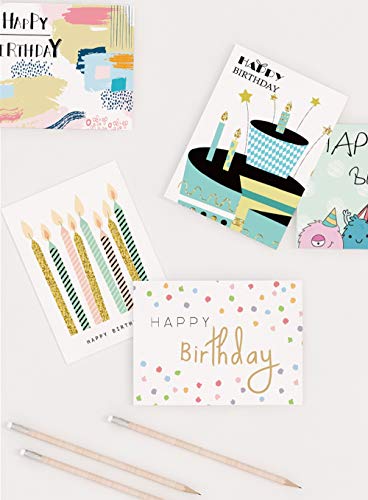 Comprar ahora Juego de 36 tarjetas cumpleaños con sobre, tarjeta y felicitación primera calidad para niños, diseños plegables sobre