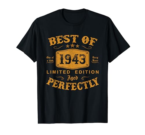 Consigue ahora Best Of 1943 Regalo 81 Cumpleaños Mujer 81 Ideas para regalar Años Hombre 1943 Camiseta Ofertas 2024 | regaloscumple.com