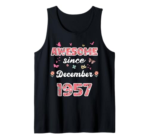 Consigue ahora Impresionante desde diciembre 1957 flores 1957 Diciembre Cumpleaños Camiseta sin Cumpleaños Mangas Ofertas 2025 | regaloscumple.com