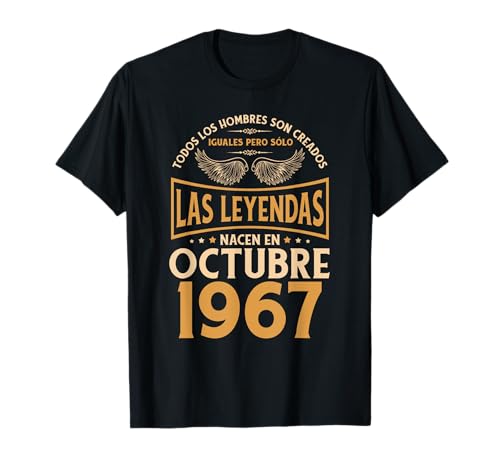 Comprar Cumpleaños Hombre Regalos Las Navidad Leyendas Octubre 1967 Camiseta Rebajas 2024 | regaloscumple.com