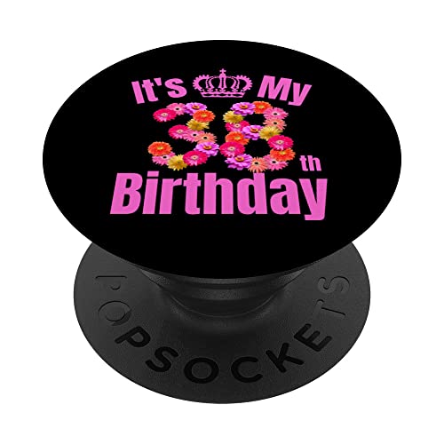 Consigue ahora 38 Año viejo Ideas para regalar cumpleaños mujeres flor su 38 cumpleaños PopSockets PopGrip Intercambiable Rebajas 2025 | regaloscumple.com