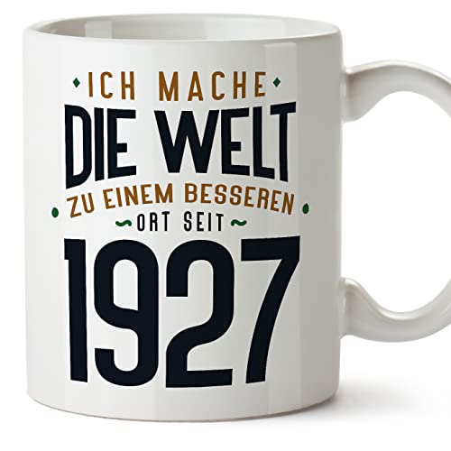 Comprar MUGFFINS Tazas 1927 Cumpleaños - En Alemán - Ich Mache Navidad Die Welt zu Einem Besseren - 11 oz / 330 ml - Regalo original y divertido Rebajas 2024 | regaloscumple.com