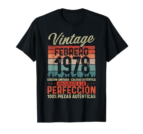 Consigue ahora Febrero 1978 Vintage Regalo 46 Años Cumpleaños Hombre Navidad Camiseta Ofertas 2024 | regaloscumple.com