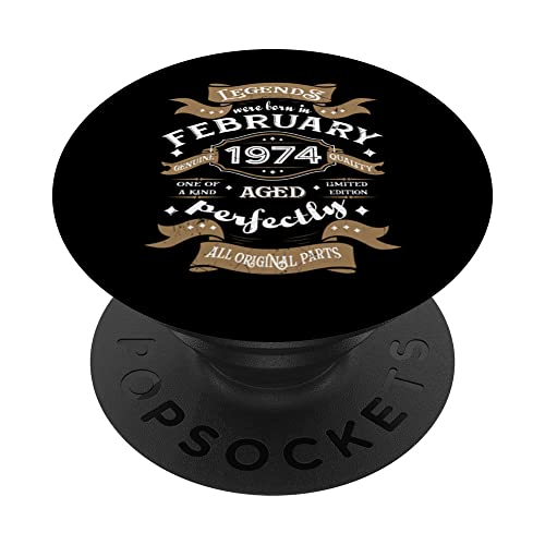 Consigue ahora Legends were born in febrero 1974 regalo cumpleaños PopSockets Regalos PopGrip Intercambiable Ofertas 2024 | regaloscumple.com