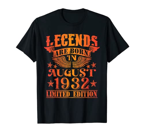 Consigue ahora Cumpleaños Agosto 1932 Edición Limitada Regalo Legend Navidad Camiseta Ofertas 2024 | regaloscumple.com