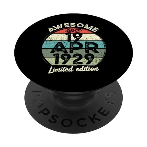 Consigue ahora 19 abril 1929 95 cumpleaños BlackFriday 95 años 2024 Cumpleaños PopSockets PopGrip Intercambiable Ofertas 2024 | regaloscumple.com