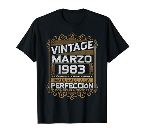 Comprar Ideas para regalar Marzo 1983 Vintage Regalo 40 Años Cumpleaños Hombre Camiseta Rebajas 2024 | regaloscumple.com