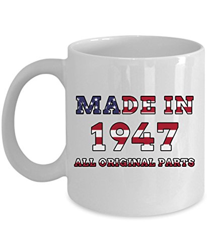 Consigue ahora Taza cumpleaños 1947 fabricada en 1947 todas las piezas originales taza café 73 70 71 72 Promoción 73 70 71 72 años regalos para abuelo abuela Rebajas 2024 | regaloscumple.com