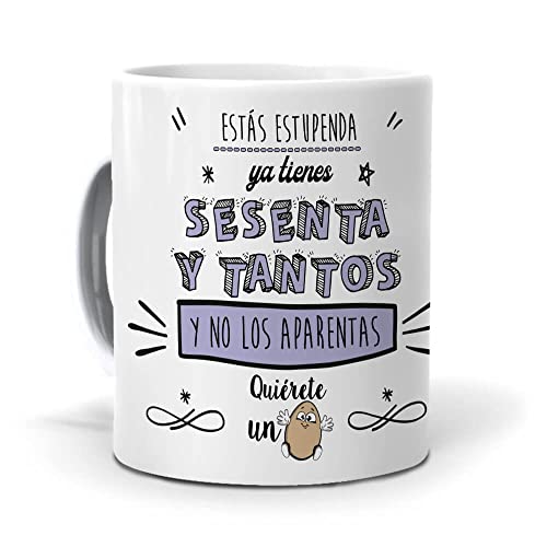 Comprar Mundohuevo Taza Ya Tienes Sesenta y tantos y Navidad no los aparentas Ofertas 2024 | regaloscumple.com