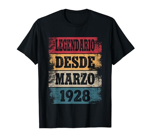 Comprar Legendario Desde Marzo 1928 - Cumpleaños Catálogo 96 Años Camiseta Rebajas 2024 | regaloscumple.com