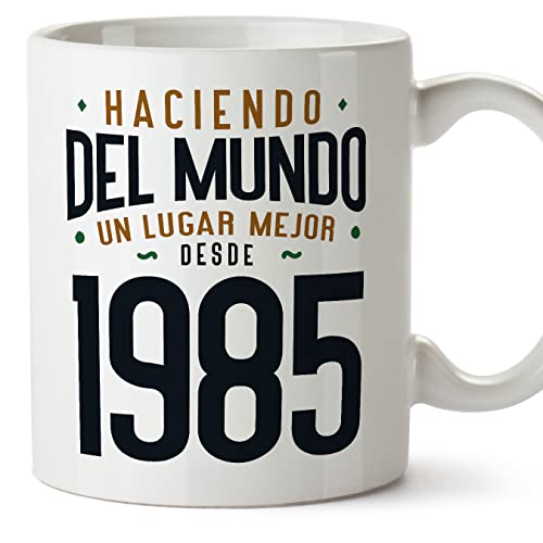 Consigue ahora MUGFFINS BlackFriday Tazas 1985 Cumpleaños - En Español - Haciendo del Mundo un Lugar Mejor - 11 oz / 330 ml - Regalo original y divertido Top Precio 2024 | regaloscumple.com