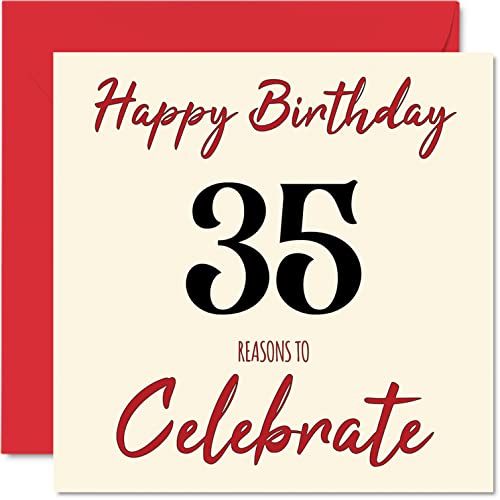 Consigue ahora Divertidas tarjetas cumpleaños 35 para hombres y mujeres Reasons To Tarjeta feliz cumpleaños para papá mamá hijo hija tarjetas BlackFriday felicitación 145 mmx145 mm tarjeta cumpleaños 35 Top Precio 2024 | regaloscumple.com