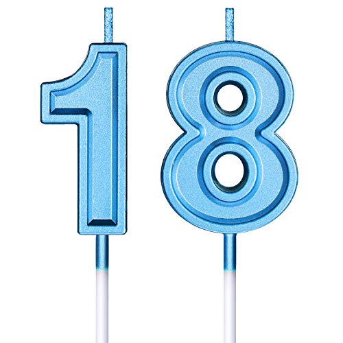 Consigue ahora Velas Cumpleaños 18 Ideas para regalar Velas Numeros Pastel Topper Decoración Pastel Feliz Cumpleaños para Cumpleaños Boda Aniversario Celebración (Azul) Top Precio 2024 | regaloscumple.com