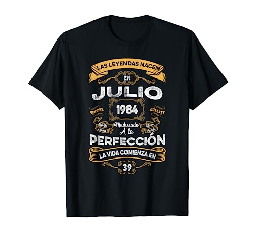 Comprar Mujer Promoción Leyendas Julio 1984 Hombre Mujer 39 Años Cumpleaños Camiseta Rebajas 2024 | regaloscumple.com