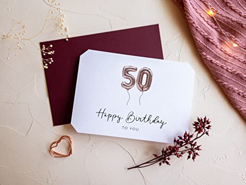 Ofertas en regaloscumple.com Joli Coon Tarjeta 50 cumpleaños - Happy Birthday felicitacion con sobre y un sello de cera