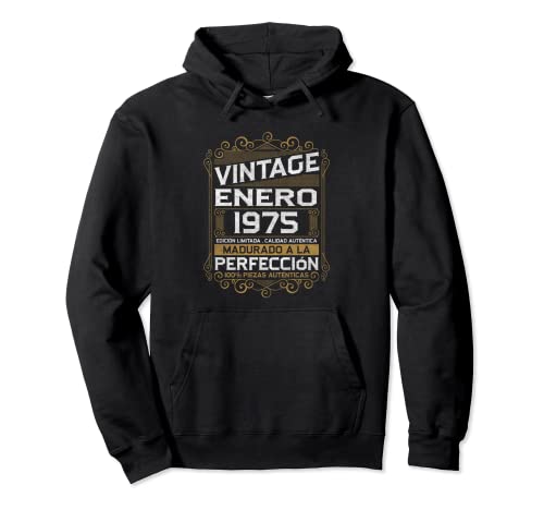 Comprar Enero 1975 Vintage Regalo 48 Catálogo Años Cumpleaños Hombre Sudadera con Capucha Rebajas 2025 | regaloscumple.com