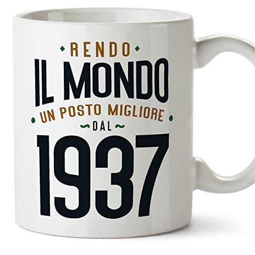 Comprar MUGFFINS Tazas 1937 Cumpleaños - En Italiano - Rendo il Mondo un Posto Migliore - 11 oz / 330 ml Cumpleaños - Regalo original y divertido Ofertas 2025 | regaloscumple.com