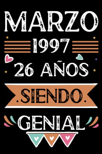 Comprar CUADERNO Marzo 1997 Ideas para regalar 26 Años Siendo Genial: Libro visitas cuaderno 110 páginas felicitaciones idea regalo regalo Para la esposa novia mujer La madre Top Precio 2024 | regaloscumple.com