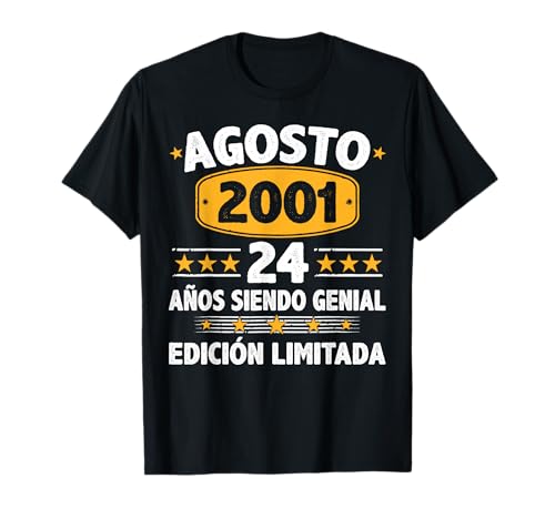 Consigue Regalos ahora Agosto 2001 24 Años Hombre Cumpleaños Regalo Agosto 2001 Camiseta Ofertas 2024 | regaloscumple.com
