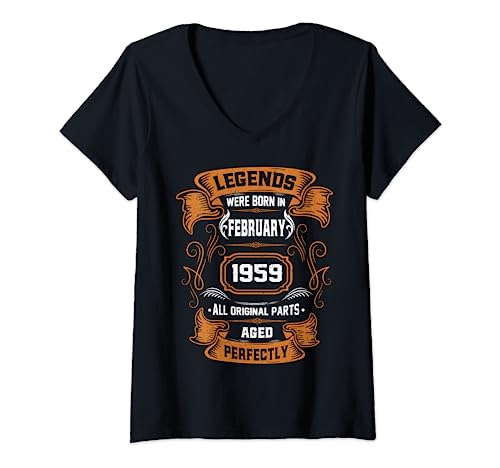 Consigue ahora Regalos Las leyendas nacieron en febrero 1959 regalo cumpleaños Camiseta Cuello V Top Precio 2024 | regaloscumple.com