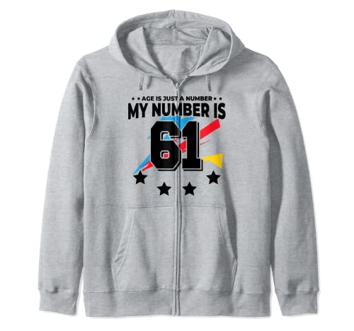 Comprar Age Is Just Number - Deportes 61 años edad divertido Catálogo cumpleaños 61 Sudadera con Capucha Rebajas 2025 | regaloscumple.com