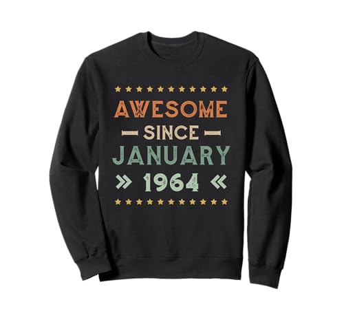 Consigue Catálogo ahora Awesome Since January 1964 Birthday Design Sudadera Ofertas 2025 | regaloscumple.com