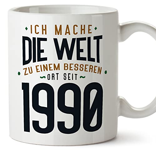 Comprar MUGFFINS Tazas 1990 Cumpleaños - En Alemán - Ich Mache Die Welt zu Catálogo Einem Besseren - 11 oz / 330 ml - Regalo original y divertido Top Precio 2024 | regaloscumple.com