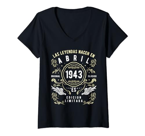 Consigue ahora Regalos Las Leyendas Nacen En Abril 1943 Camiseta Cuello V Rebajas 2023 | regaloscumple.com