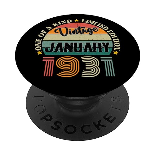 Comprar 94 Años Vintage Enero 1931 94 Promoción Cumpleaños Retro PopSockets PopGrip Intercambiable Top Precio 2024 | regaloscumple.com
