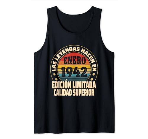 Comprar Edición Limitada Enero 1942 - Cumpleaños 82 Años Camiseta sin Mangas Regalos Rebajas 2024 | regaloscumple.com