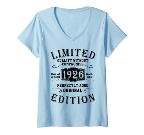 Comprar Mujer Cumpleaños 1926 Edición BlackFriday limitada Regalo Usado Grunge Vintage Camiseta Cuello V Ofertas 2025 | regaloscumple.com