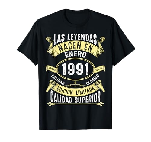 Comprar 33 Cumpleaños hombre mujer 33 años Enero 1991 Promoción regalo Camiseta Rebajas 2024 | regaloscumple.com