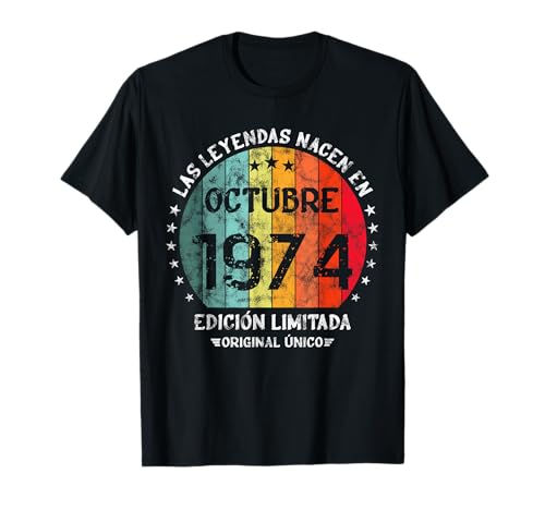 Comprar Cumpleaños Las Leyendas Regalos Nacen Octubre 1974 Camiseta Ofertas 2025 | regaloscumple.com