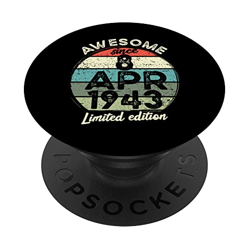 Consigue ahora Camiseta BlackFriday cumpleaños 80 años 8 abril 1943 80 cumpleaños PopSockets PopGrip Intercambiable Top Precio 2024 | regaloscumple.com