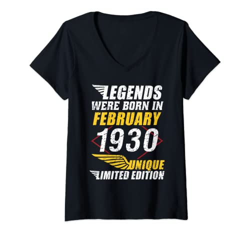 Consigue ahora Mujer Cumpleaños Febrero 1930 Edición Navidad Limitada Regalo February Camiseta Cuello V Top Precio 2024 | regaloscumple.com