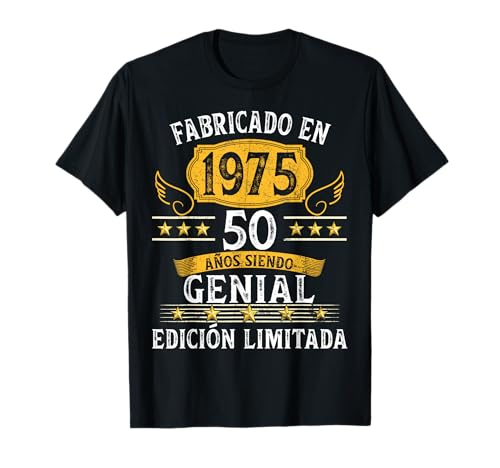 Comprar 50 Años Ideas para regalar Cumpleaños Hombres Mujeres Fabricado En 1975 Camiseta Top Precio 2025 | regaloscumple.com