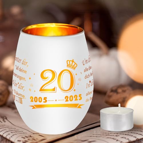 Comprar Seutgjie 20. regalo cumpleaños para niñas novia Ideas para regalar hermana colega mamá 2005-2025 portavelas cristal con grabado portavelas con vela regalos personalizados para cumpleaños aniversario Top Precio 2025 | regaloscumple.com