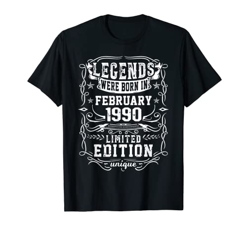 Consigue ahora Promoción Cumpleaños Febrero 1990 Edición Limitada Regalo February Camiseta Top Precio 2023 | regaloscumple.com