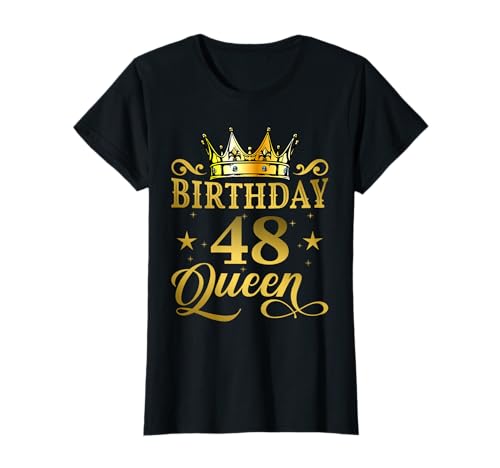 Comprar 48 Birthday Queen Navidad Cumpleaños Mujer Camiseta Rebajas 2024 | regaloscumple.com