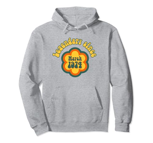 Comprar Nacido en marzo Cumpleaños 1974 Cumpleaños Legendario desde 1974 Sudadera con Capucha Top Precio 2024 | regaloscumple.com